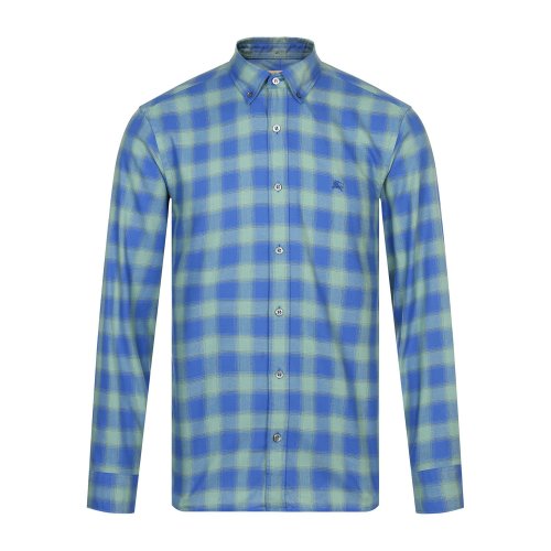 BURBERRY/博柏利 纯棉翻领红蓝格纹男士长袖衬衫 长衬 休闲上装40331971