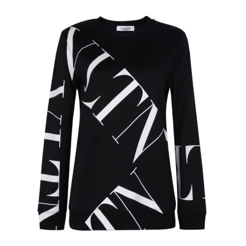 Valentino/华伦天奴  女装 时尚百搭 圆领 女士黑色棉质针织衫/毛衣 SB3MF02R4T90NI  HKY015C