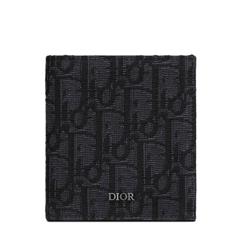 DIOR/迪奥 22春夏新款 男士黑色老花提花面料双折竖版钱包2ESBH072YSE_H03E