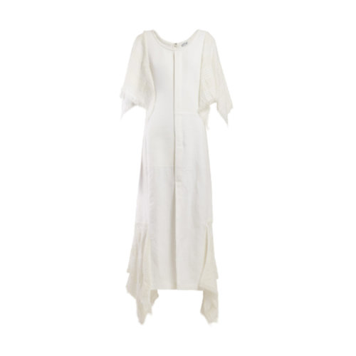 LOEWE/罗意威  女士白色织物经典时尚百搭圆领连衣裙 D2196540RO-2100