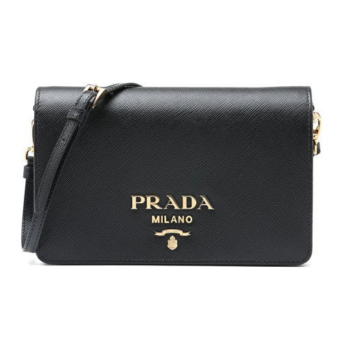 PRADA/普拉达金属徽标牛皮革单肩包斜挎包1BP019NZV