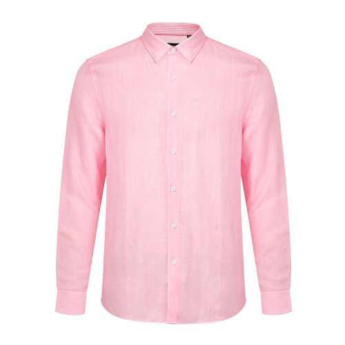 DIDIBOY/迪迪博迩粉红色男士长袖衬衫清爽干净单品商务休闲必备