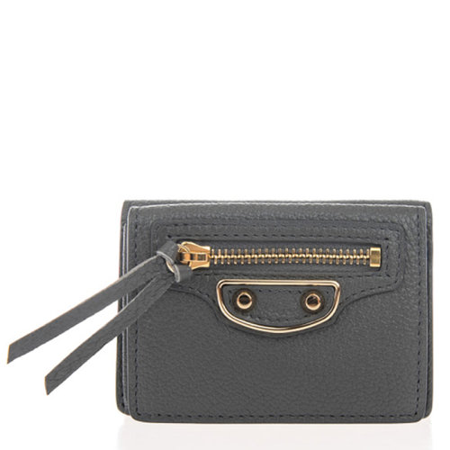 Balenciaga/巴黎世家  女包 女士灰色皮质时尚短款卡包零钱包钱包 489874AQ40G1320