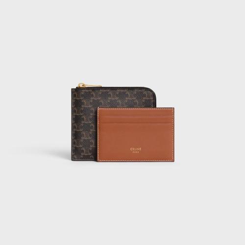  CELINE赛琳思琳 22年秋冬 男士 卡包 POCHETTE ZIPPéE A_VEC PORTE-CARTES AMOVIBLE TOILE TR