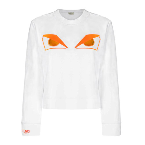 FENDI/芬迪 女装 服饰 黑色棉纶时尚小怪兽休闲套头长袖 女卫衣