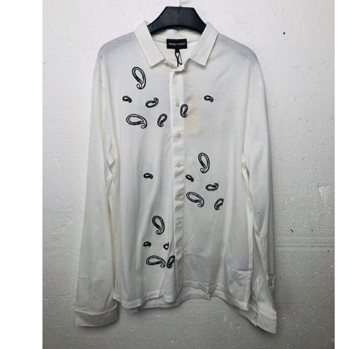 Emporio Armani/安普里奥阿玛尼/白色刺绣男士长袖衬衫