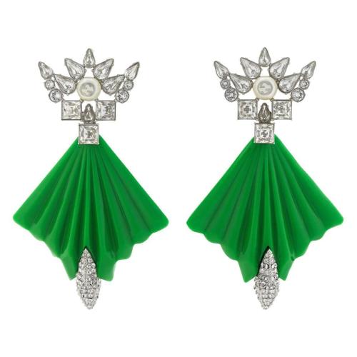 GUCCI古驰 22年秋冬 女士 互扣式双G水晶耳环 716629 I7359 8519