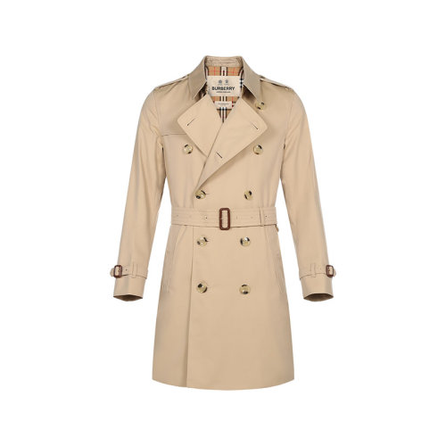 BURBERRY/博柏利 男士风衣男款棉质肯辛顿版型中长款风衣外套 80458591