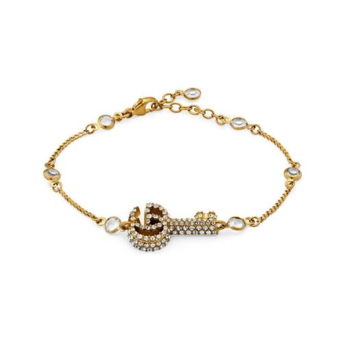 GUCCI古驰 22年秋冬 女士 水晶双G钥匙手镯 645623 J1D50 8062