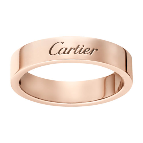 CARTIER/卡地亚 C de Cartier系列 18K金玫瑰金刻字字母结婚戒指   B4098000