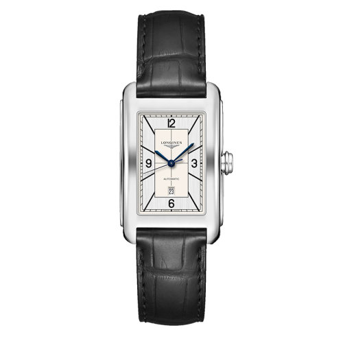  LONGINES/浪琴 黛绰维纳系列 女士银色自动机械精钢表壳和鳄鱼皮表带腕表27.7X43.8毫米L5.757.4.73.0