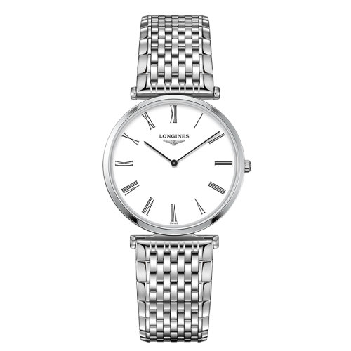 LONGINES/浪琴  嘉岚系列 石英表白盘精钢表带男士腕表33毫米L4.709.4.21.6