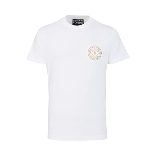 VERSACE/范思哲胸上LOGO白色塑身运动男士短袖T恤