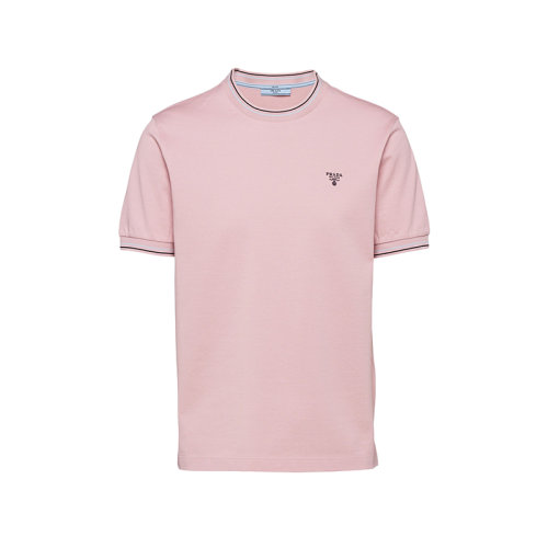 PRADA/普拉达 22年秋冬新款 男士雪粉色纯棉短袖T恤UJN452_1ZMI_F0AL2_S_181