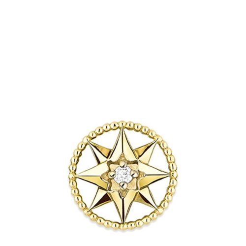 DIOR/迪奥 明星同款ROSE DES VENTS 小号八芒星镶嵌钻石黄金单只耳环 JRDV95083_0000