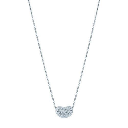Tiffany & Co./蒂芙尼 22春夏新款Elsa Peretti系列 铂金950镶钻9毫米宽Bean项链30347994