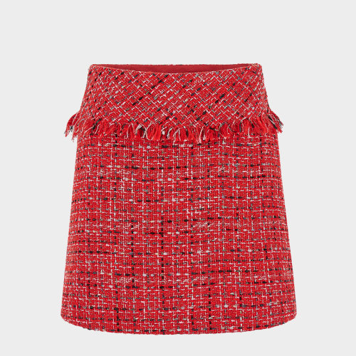 iBlues/依布鲁斯  女士红色小香风半身裙TERESA 001TERESA 001