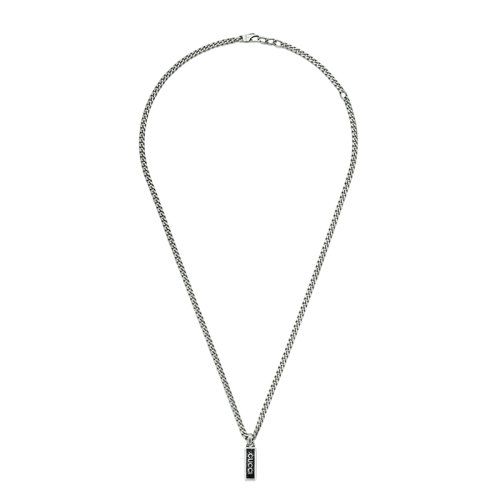 GUCCI/古驰 22新款 男女同款925纯银饰黑色珐琅吊坠项链678714J84101064