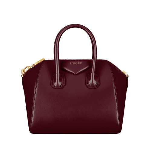 Givenchy/纪梵希 22新款 女士牛血红小牛皮拉链开合金色字母标志调节拆卸肩带金色饰面手提肩背斜挎包BB50P2B13A-642