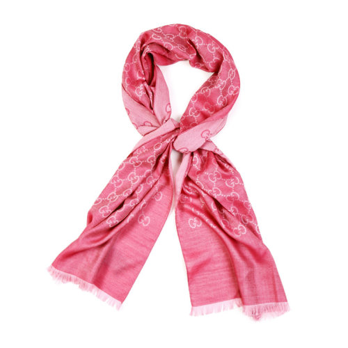 GUCCI/古驰 男女通用 中性时尚双G经典提花图案流苏装饰羊毛围巾围脖 411115-3G200 多色可选