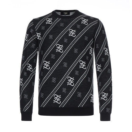 FENDI/芬迪 男士针织衫/毛衣 男士羊毛圆领长袖针织衫毛衣 FZY033 AAUF