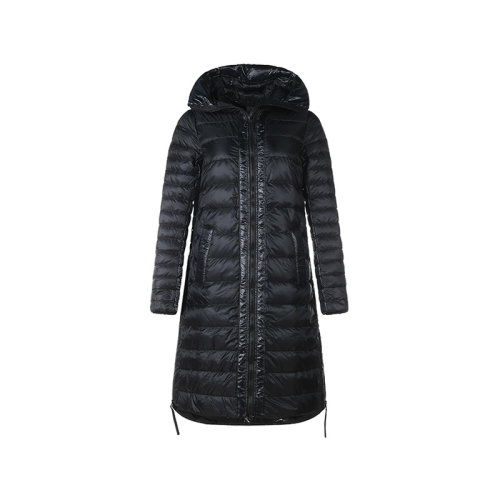 CANADA GOOSE/加拿大鹅 女士羽绒服 女士再生聚酰胺轻薄款长款ROXBORO鸭绒黑标连帽羽绒服大衣外套 2226LB