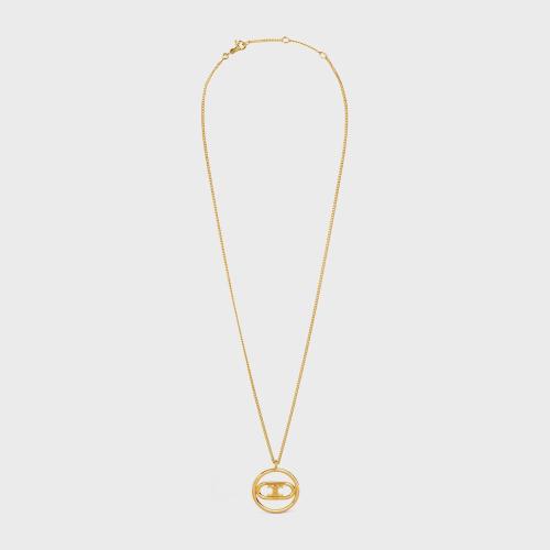  CELINE赛琳思琳 22年秋冬 女士 项链 MAILLON TRIOMPHE BOLD 金色饰面黄铜项链 46Y036BRA.35OR