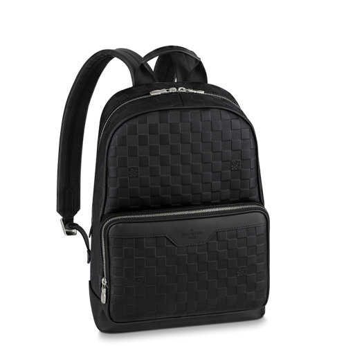 Louis Vuitton/路易威登 22春夏新款CAMPUS系列 男士方格棋盘牛皮革银扣拉链开合双肩背包N40306