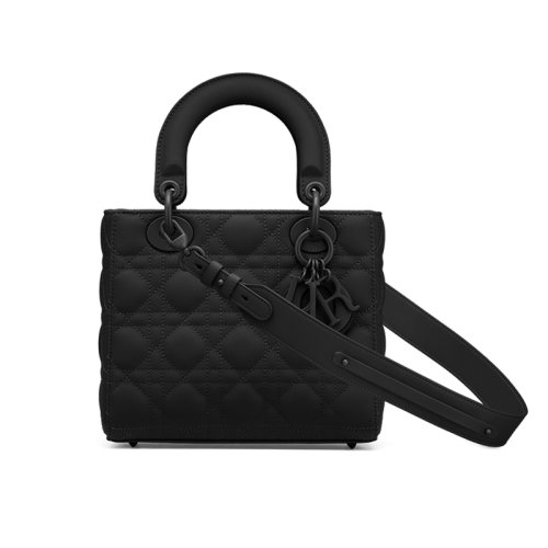 DIOR/迪奥 LADY DIOR系列MY ABCDIOR 女士黑色哑光小牛皮单肩手提戴妃包 （勋章款）M0538SLOI_M989