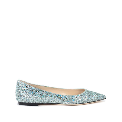 Jimmy Choo/周仰杰 女士闪光面料尖头单鞋平底鞋 ROMY FLAT LHJ