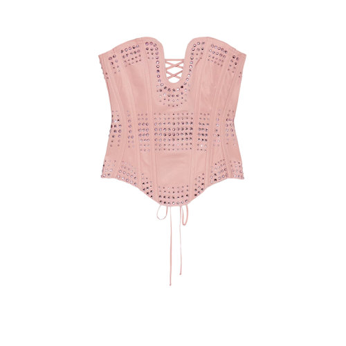 GUCCI/古驰 22年早春新款 情人节系列 女士浅粉色桑蚕丝水晶真丝束胸衣671945XUADU5390