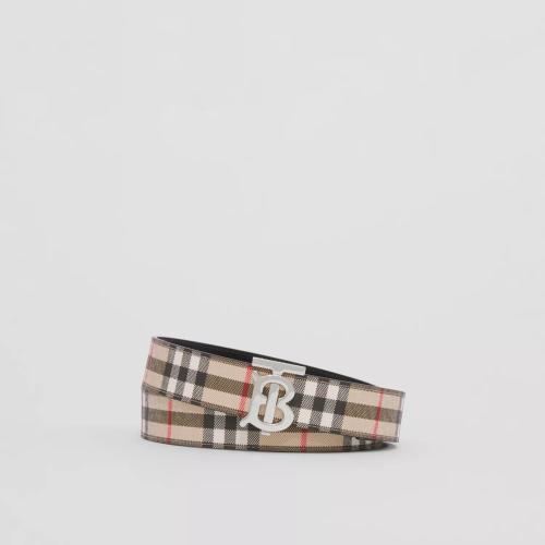  BURBERRY 22年秋冬 女士 双面两用 Vintage 格纹专属标识图案腰带 80525311