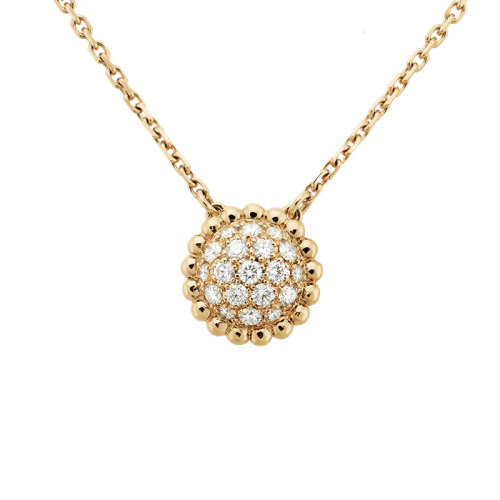 Van Cleef & Arpels/梵克雅宝 Perlée diamants系列 18K金黄金镶嵌19颗钻石圆形吊坠VCARO9PD00