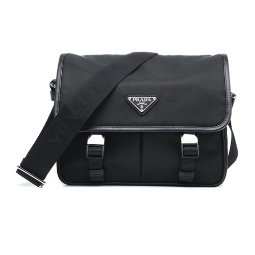 PRADA/普拉达经典三角徽标织物/配皮男士单肩包斜挎包2VD7692DM