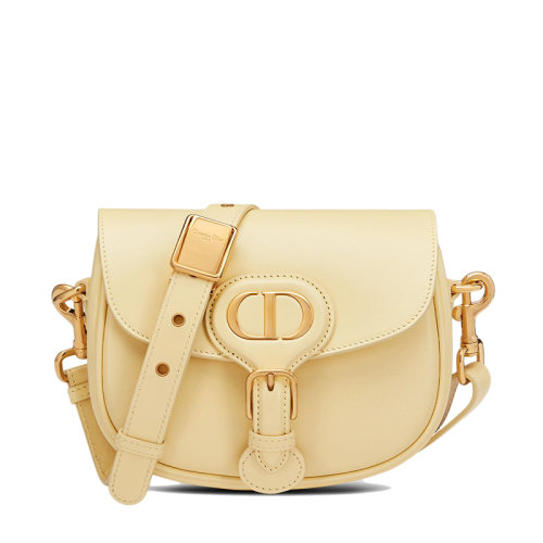 DIOR/迪奥 BOBBY系列 女士小号淡黄色小牛皮翻盖单肩斜挎包M9317UMOL_M26Y