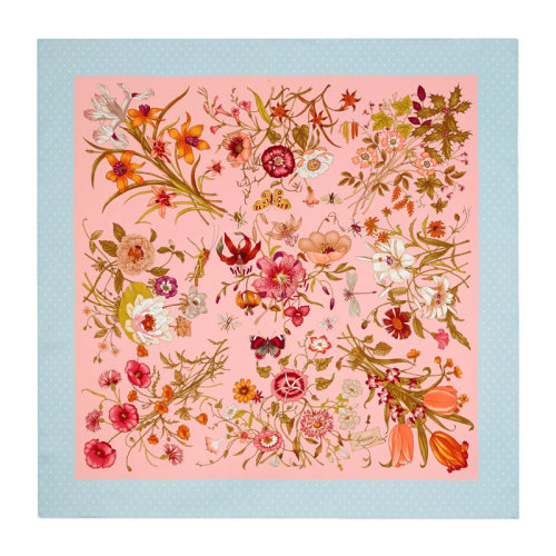 GUCCI/古驰  古琦女士粉红色花卉印花真丝丝巾 577840 3G001 5900 HKY012345C