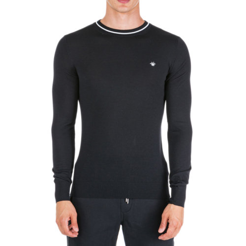 DIOR/迪奥  男装 服装 黑色羊毛蜜蜂刺绣长袖针织衫 男士毛衣