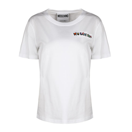 MOSCHINO/莫斯奇诺字母徽标时尚女士短袖T恤J070405401