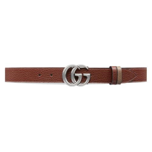  GUCCI古驰 22年秋冬 男士 双G带扣双面窄版腰带 643847 CAO2N 6780 预定商品2-6周发货