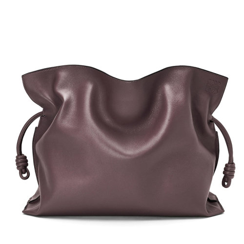 LOEWE/罗意威 22春夏新款Flamenco系列 女士超大号梅子色纳帕牛皮革单肩斜跨手拿包0010683811