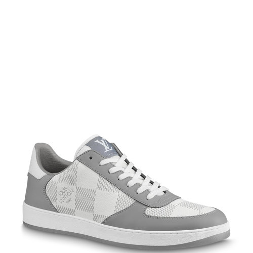 Louis Vuitton/路易威登 22年春夏新款 RIVOLI系列 男士灰色粒面牛皮革大号Damier棋盘图案运动鞋1A9ZEK