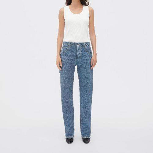  BV葆蝶家 22年秋冬 女士 休闲裤 pantalon en cuir imprime effet denim 713843V2BC04600