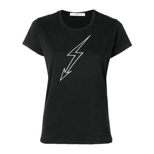 Givenchy/纪梵希  女装 服装 黑色棉质闪电箭头印花圆领 女士短袖T恤