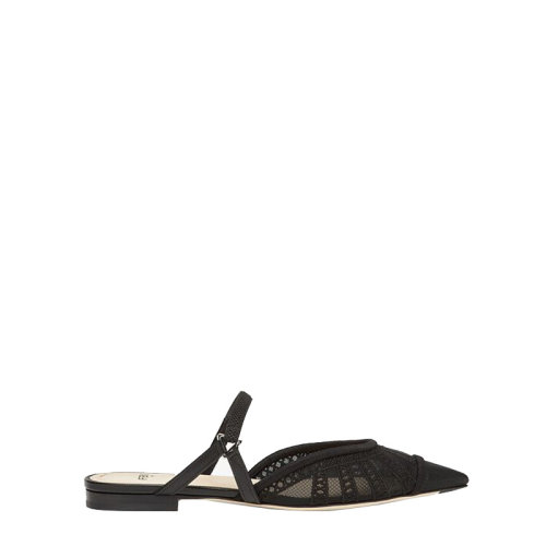 FENDI/芬迪 女鞋 Micromesh 女士黑色织物松紧缎带时尚平跟鞋 8R8107AEH4F0MN8