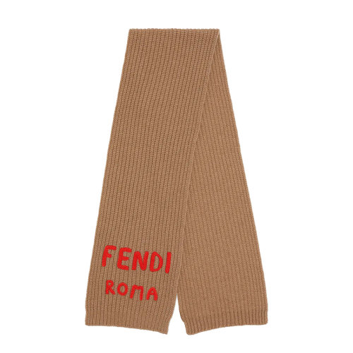 FENDI/芬迪新款 女士米色羊毛纱线围巾FXT352AIX0F0UBY