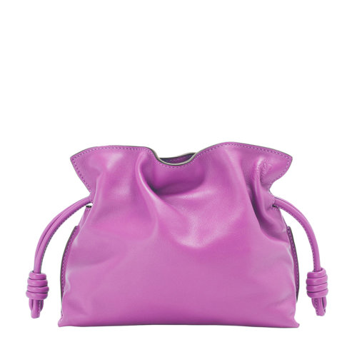 LOEWE/罗意威 Flamenco系列 女士迷你亮紫色纳帕小牛皮单肩手拿包0010640407