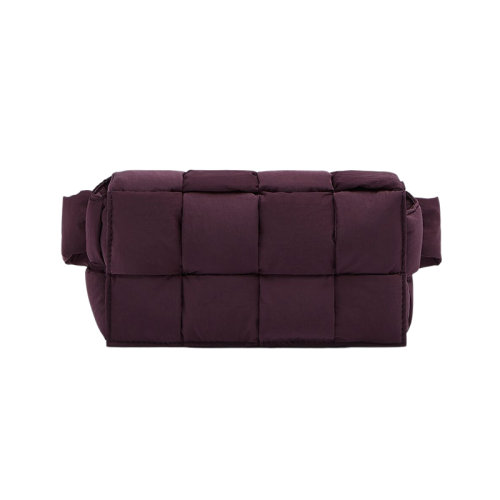 Bottega Veneta/葆蝶家 22新款 男士迷你神秘紫色尼龙翻盖磁扣开合腰包679763VBO806172