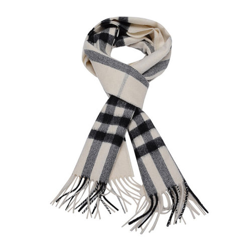 BURBERRY/博柏利 男女通用 中性灰白格纹混合材质格纹羊绒围巾围脖 3994123