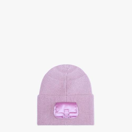  FENDI芬迪 22年秋冬 男士 帽子 豆沙紫针织帽 FXQ941ANCAF0KWF