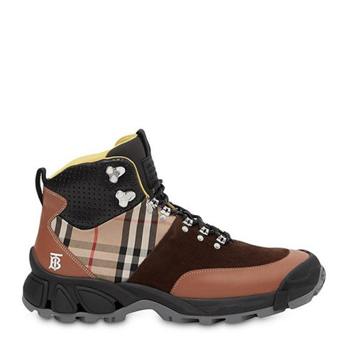 BURBERRY/博柏利【21春夏新款】男士多色小牛皮后跟TB字母LOGO高帮鞋系带鞋休闲鞋运动鞋短靴男鞋 8018253
